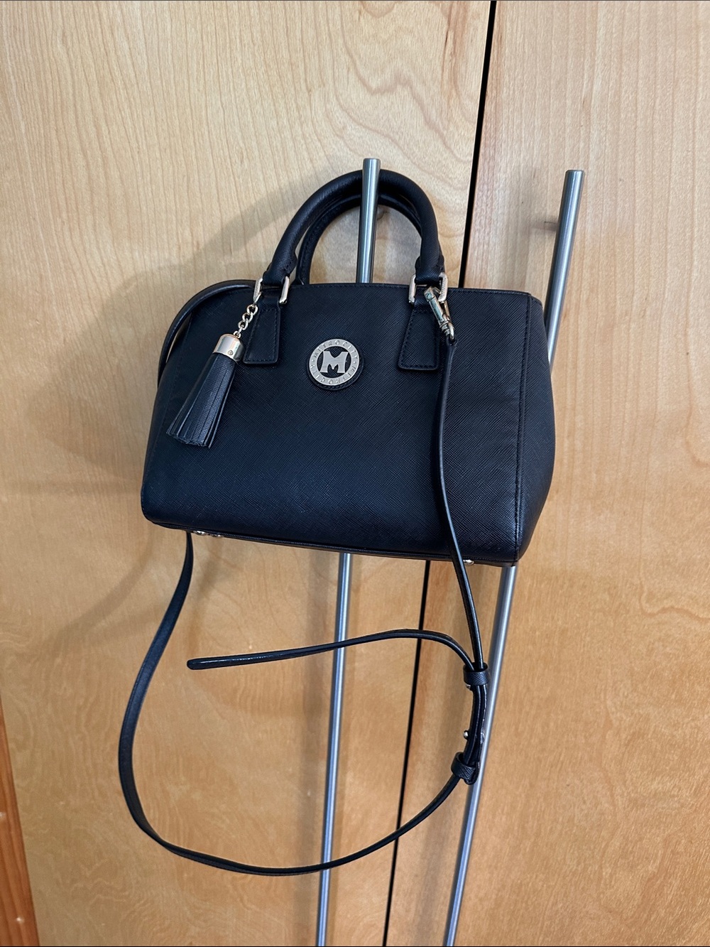 Metro city Saffiano Leather Dome Satchel with Tassel Charm new no flaws
